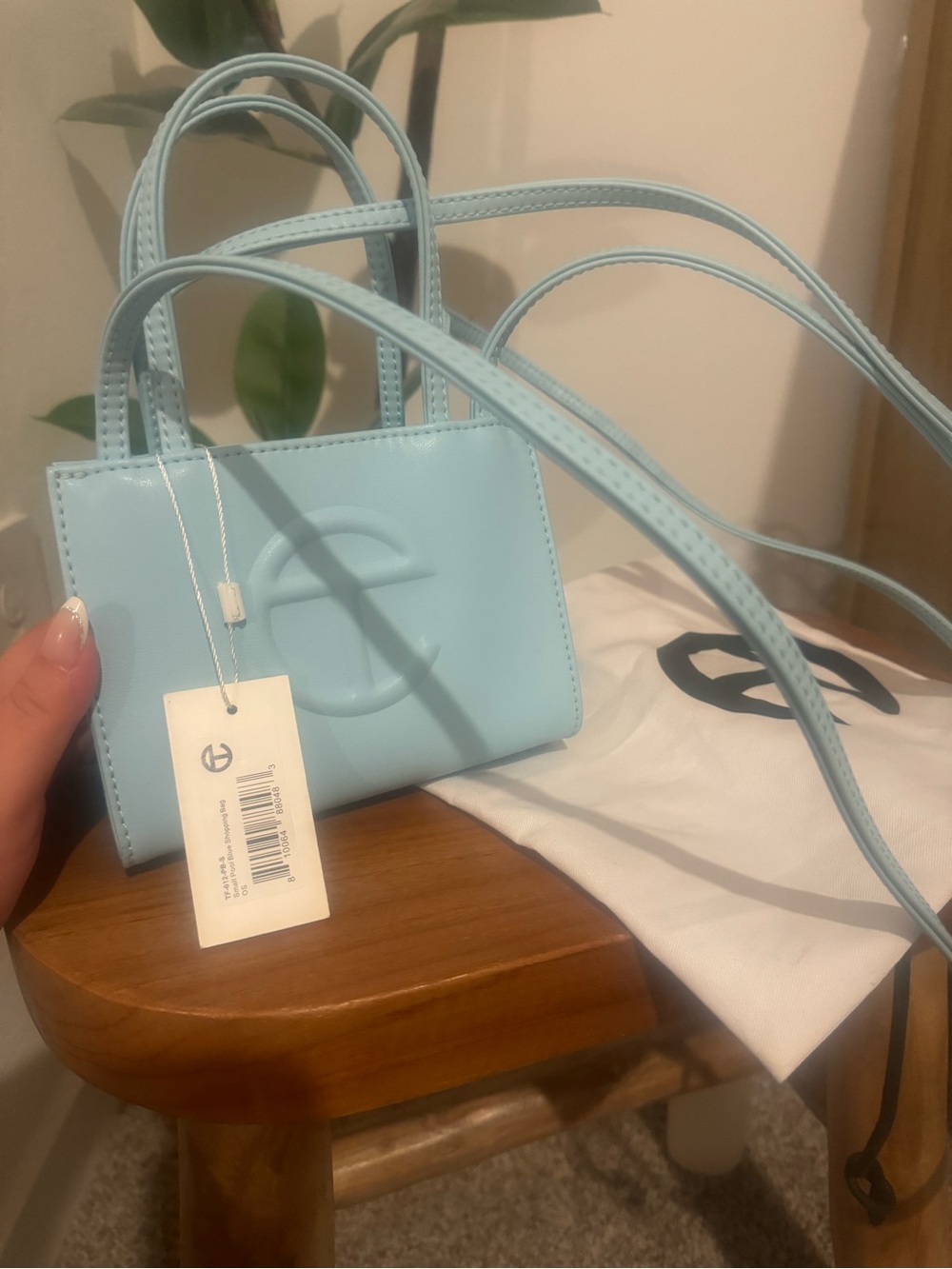 Telfar Mini Shopping Bag in Pastel Blue